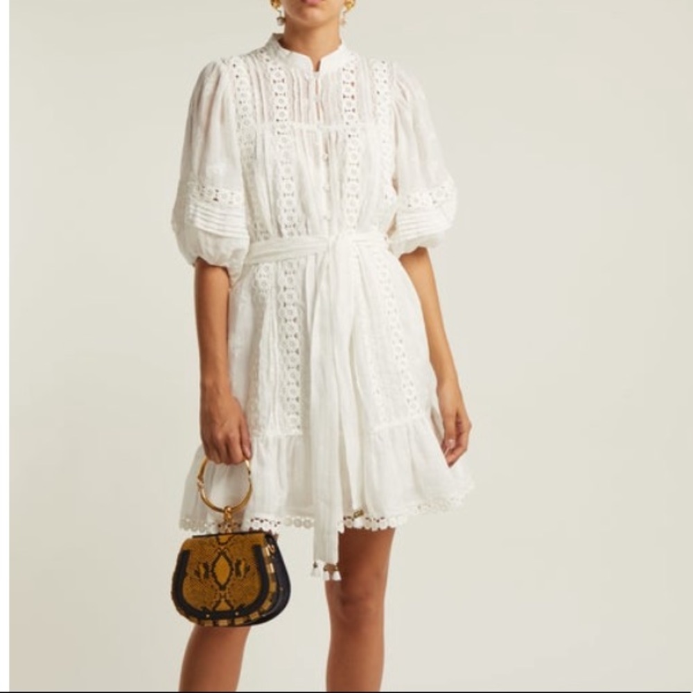 Zimmermann Castile Crochet-Paneled Dress Size 0